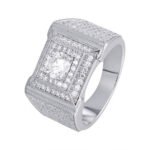 Sterling Silver Square Designer SZ 7 Mens Rings RP