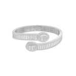 10K White Gold Tw Baguette Bangle Bracelet  5-1/2 Cttw