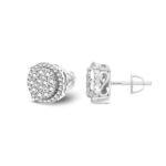Sterling Silver Moissanite Round Shape Stud Earrings RP 3/4 Cttw