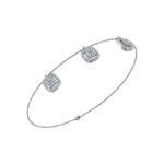 14K White Gold Square Bracelet 3/4 Cttw