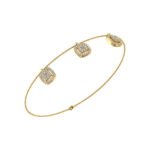 14K Yellow Gold Square Bracelet 3/4 Cttw