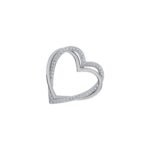 10K White Gold Round Diamond Womens Double Heart Pendant 1/10 Cttw