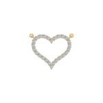 10K Yellow Gold Round Diamond Womens Heart Pendant 1/2 Cttw