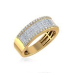 10K Yellow Gold Princess Diamond Mens Invisible Band 1-1/5 Cttw