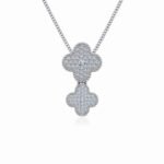 10K White Gold Womens Round Diamond Cluster Top Open Pendant 1/6 Cttw