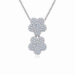 10K White Gold Womens Round Diamond Floral Cluster Top Open Pendant 1/5 Cttw