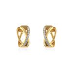 10K Yellow Gold Womens Round Diamond Small Huggies Earrings 1/2 Cttw