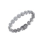10K White Gold Round Diamond Womens Designer 8" Bracelet 8-3/8 Cttw