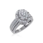 10K White Gold Round Diamond Womens Sz 7 Designer Bridal Ring 1 Cttw