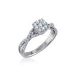 14K White Gold Round Diamond Womens Designer Ring 3/4 Cttw