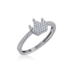 14K White Gold Round Diamond Womens Sz 7 Designer Ring 1/4 Cttw