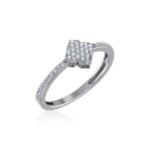 14K White Gold Round Diamond Womens Cluster Designer Ring 1/4 Cttw