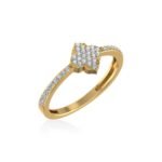 14K Yellow Gold Round Diamond Womens Sz 7 Designer Ring 1/4 Cttw