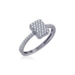 14K White Gold Round Diamond Womens Sz 7 Designer Ring 1/3 Cttw