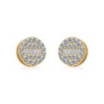 14K Yellow Gold Round Baguette Diamond Stud Earrings 3/8 CTTW