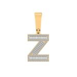 10K Yellow Gold Baguette Diamond Initial Z Letter Pendant 1/2 Cttw