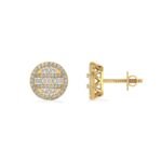 10K Yellow Gold Round Baguette Diamond Designer Mens Stud Earring 3/8 Cttw