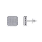 Sterling Silver Round Diamond Designer Stud Earring 1/4 Cttw