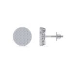 Sterling Silver Round Diamond Mens Designer Stud Earring 1/4 Cttw