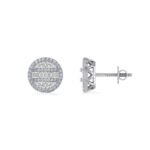 Sterling Silver Round Diamond Mens Designer Stud Earring 1/3 Cttw