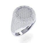 Sterling Silver Round Baguette Diamond Designer SZ 10 Mens Ring 1-1/2 Cttw