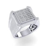 Sterling Silver Round Baguette Diamond SZ 10 Mens Designer Ring 1-7/8 Cttw