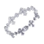 Sterling Silver Round Diamond Cross Religious 8 Inch Mens Bracelet 4-1/4 Cttw