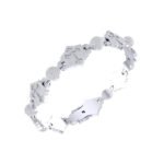 Sterling Silver Round Diamond Crome Designer Solid Back 8.25 Inch Mens Bracelet 4-3/8 Cttw