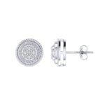 Sterling Silver Round Diamond Circle Shape Designer Stud Earring RP 1/3 Cttw
