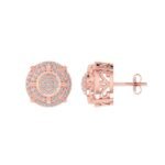 Sterling Silver Round Diamond Circle Shape Designer Stud Earring RP+PP 1/3 Cttw