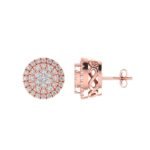 Sterling Silver Round Diamond Square Designer Stud Earring RP+PP 3/8 Cttw