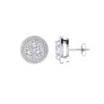 Sterling Silver Round Diamond Circle Designer Stud Earring RP 1/4 Cttw