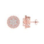 Sterling Silver Round Diamond Circle Designer Stud Earring RP+PP 3/8 Cttw