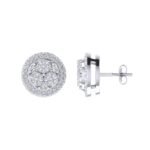 Sterling Silver Round Diamond Circle Shape Designer Stud Earring RP 1/4 Cttw