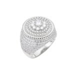 Sterling Silver Moissanite Carat Mens Ring Size 10 (RP) 4-1/2 Cttw