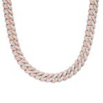 Sterling Silver Moissanite 12Mm Cuban Chain 22 Inch RP+PP 19-5/8 Cttw
