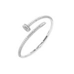 Sterling Silver Moissanite Baguette Bangle Bracelet RP 4 Cttw