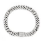 Sterling Silver Moissanite 8Mm  Cuban Bracelet 8Inch RP 5 Cttw