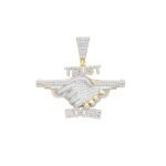 Sterling Silver Moissanite Designer Pendant RP+GP 2-5/8 Cttw