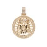 Sterling Silver Moissanite Jesus Religious Pendant RP+GP 1-3/8 Cttw