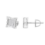Sterling Silver Moissanite Square Shape Stud Earrings RP 5/8 Cttw