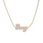 Sterling Silver Round Moissanite Ebony Word Designer 18 Inch Necklace RP+GP 16-1/8 Cttw