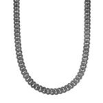 Sterling Silver 12mm Round Black Moissanite Miami Cuban 22 Inch Mens Necklace RP+BP 19-5/8 Cttw