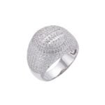 Sterling Silver Round Baguette Moissanite SZ 10 Designer Mens Ring RP 4 Cttw