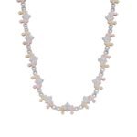 Sterling Silver Round Moissanite Infinity 3 Cross 22 Inch Religious Necklace RP+GP+PP 9-5/8 Cttw