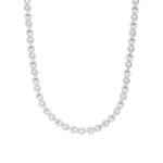 Sterling Silver 6mm Round Moissanite Infinity 22 Inch Designer Necklace RP 7-1/8 Cttw