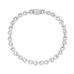 Sterling Silver 6mm Round Moissanite Infinity 7 Inch Designer Bracelet RP 3-1/4 Cttw