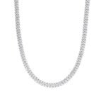 Sterling Silver 6mm Round Moissanite Cuban 20 Inch Necklace RP 5-3/8 Cttw