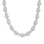 Sterling Silver Round Moissanite Infinity Heart Designer 18 Inch Necklace RP 19 Cttw