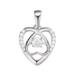 Sterling Silver Round Moissanite Infinity Heart Designer Pendant RP 3/8 Cttw